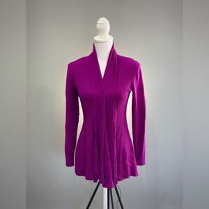 CLEARANCE! Purple Lafayette 148 Ribbed Open Cardigan Size S EUC